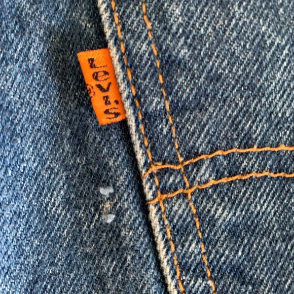 LEVI'S I Vintage 1970's Orange Tab High Waisted 100% Cotton Jeans - Picture 2 of 6